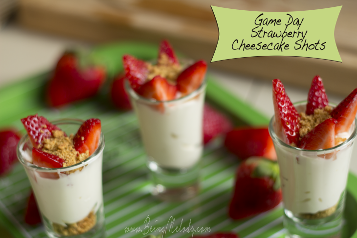 Game Day Strawberry Cheesecake Shots