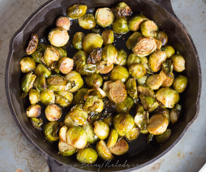 Roasted Brussel Sprouts in Chili OIl