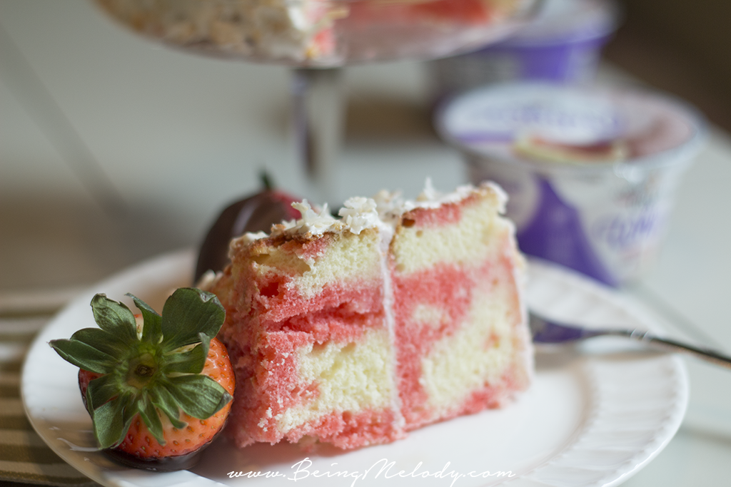 Amp up your dessert with a new Tweak On Greek. This recipe for a Strawberry Coconut Pound Cake topped with Yoplait Greek 100 Whips! is sure to be a winner!, 