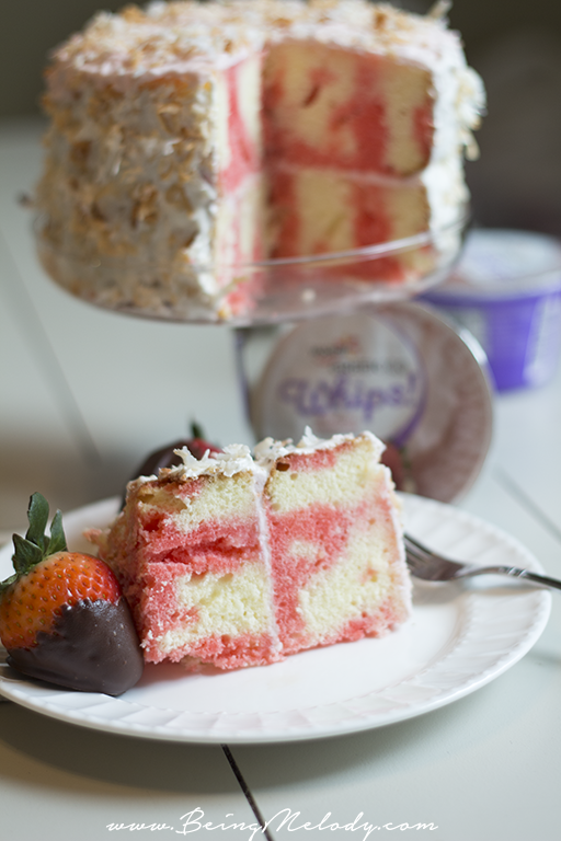 Amp up your dessert with a new Tweak On Greek. This recipe for a Strawberry Coconut Pound Cake topped with Yoplait Greek 100 Whips! is sure to be a winner!, 