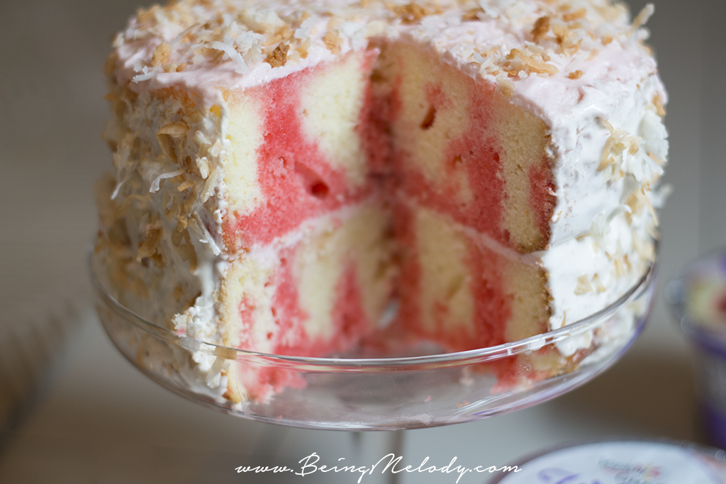 Amp up your dessert with a new Tweak On Greek. This recipe for a Strawberry Coconut Pound Cake topped with Yoplait Greek 100 Whips! is sure to be a winner!, 