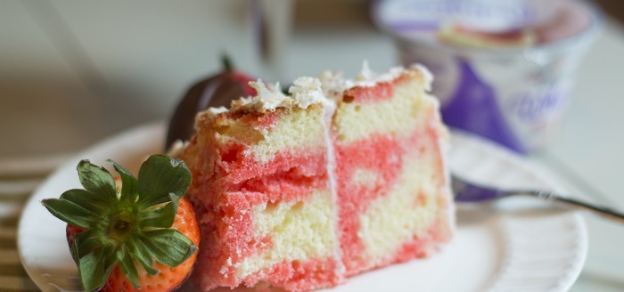 Strawberry Coconut Greek Whip Cake.