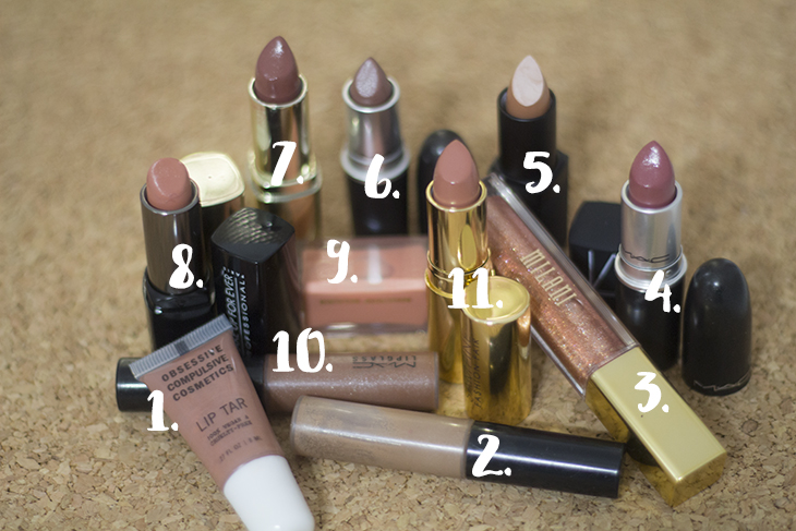 Nude Lipsticks Numbered