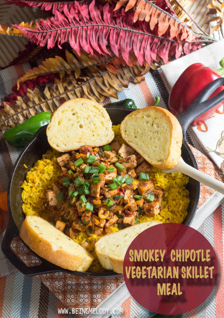 Smokey Chipotle Vegetarian Skillet Meal - www.beingmelody.com