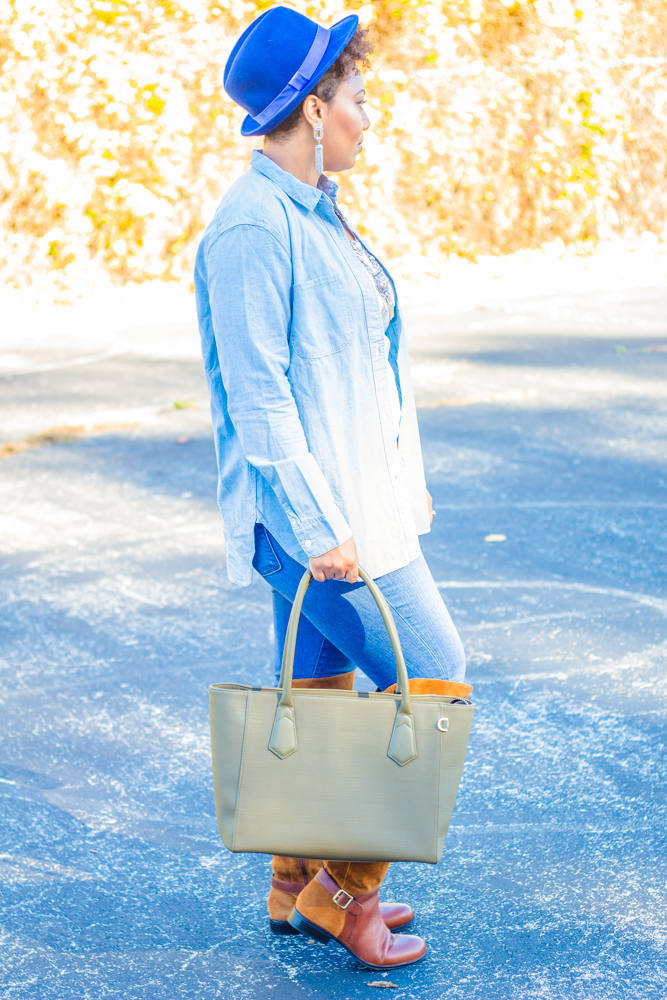 The 13" Dagne Dover Tote shown here in Bowery Green can be used as a work bag or an everyday tote. |www.beingmelody.com|