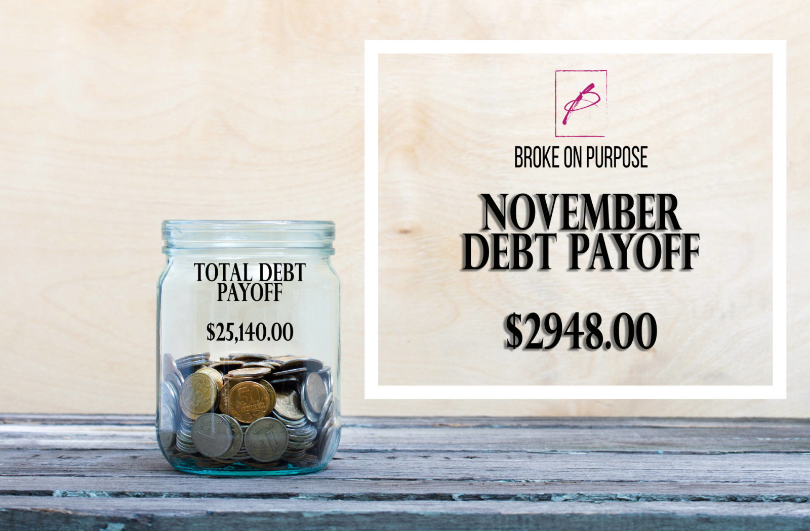 November 2015 Broke on Purpose Pay Off Amounts