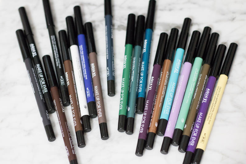 Make Up For Ever Aqua XL Eyeliners Swatched on Medium Brown Skin