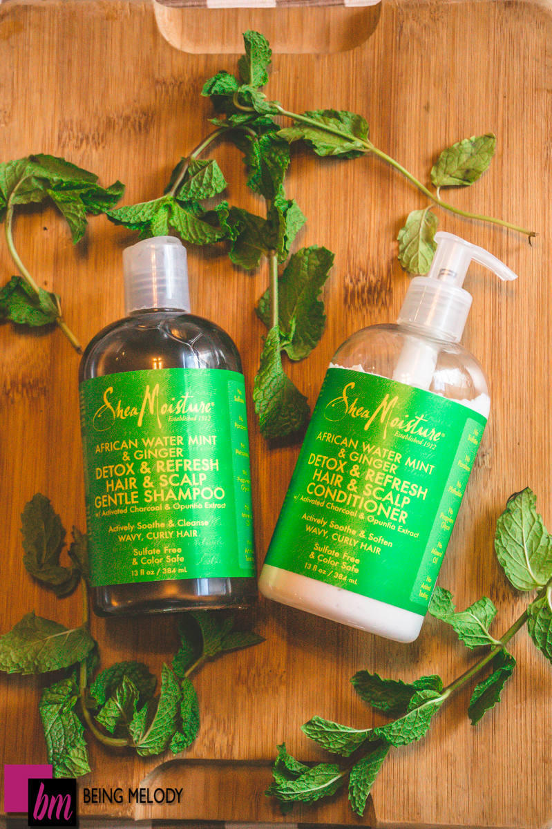 Shea Moisture African Water Mint & Ginger Detox & Refresh Hair and Scalp Conditioner Review www.beingmelody.com