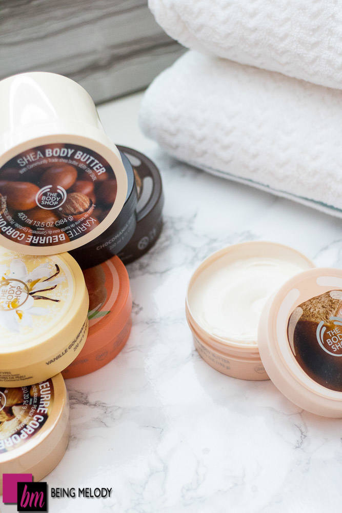 Soothe Dry Itchy Skin with body butter from the Body Shop.