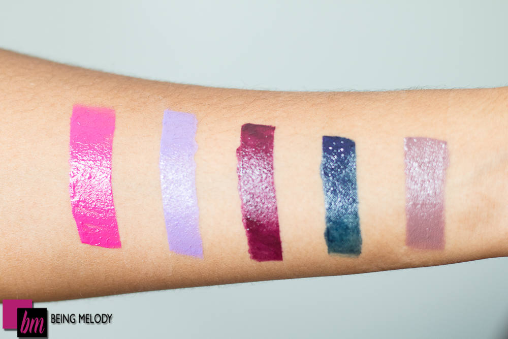 Loreal Infallible Paint Lip Color swatches on medium brown skin