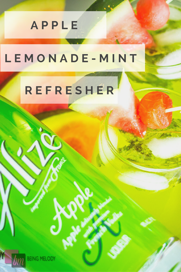 Need a summer cocktail, look no further than this Alize Apple Lemonade Mint Refresher