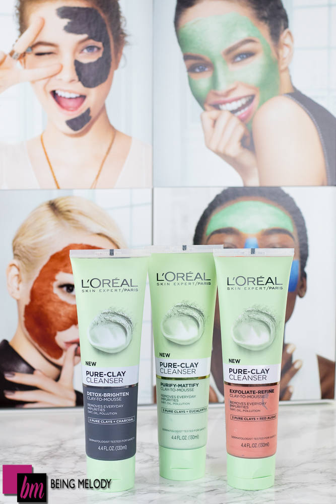 L'oreal Pure Clay Collection Cleansers and Mask www.beingmelody.com