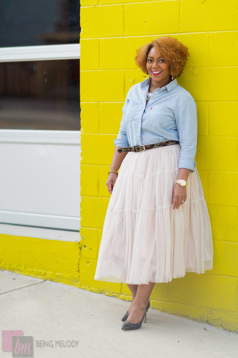 Denim and Tulle Skirt www.beingmelody.com