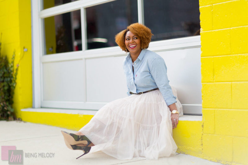 Denim and Tulle Skirt www.beingmelody.com