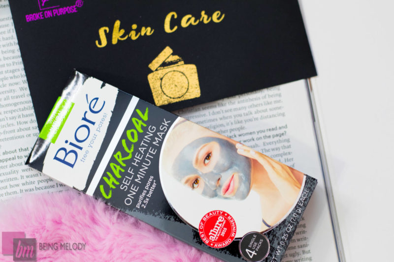 Biore Charcoal Pore Strips and Biore Charcoal Self Heating One Minute Mask