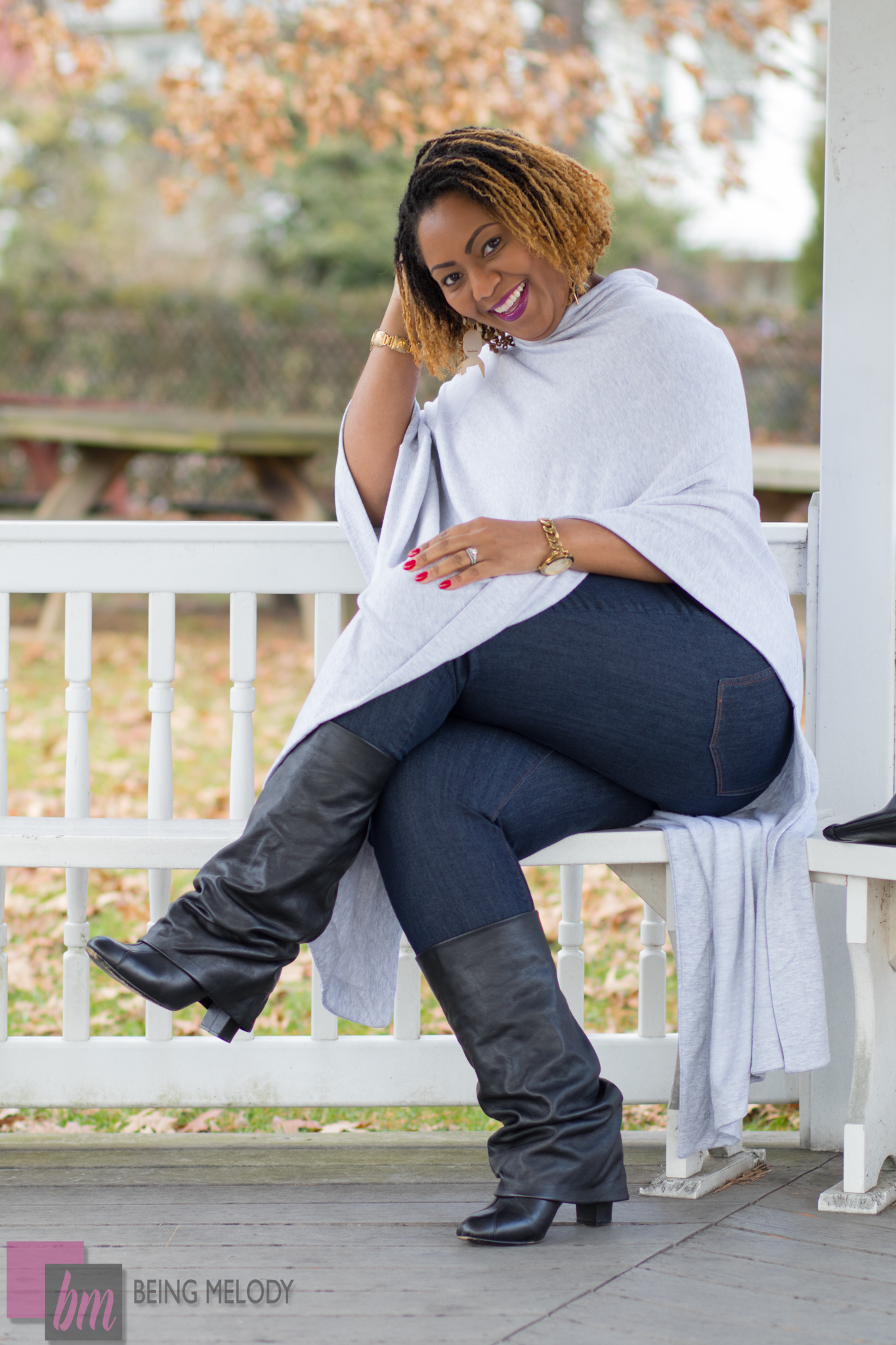 LOFT LOU and Grey Soft Poncho
